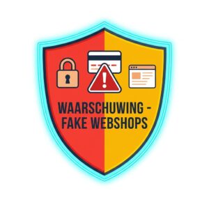 Waarschuwing nep webshops schild
